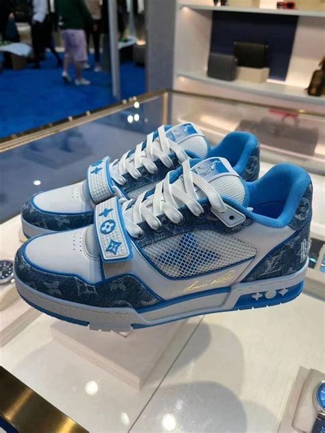 louis vuitton sneakers light blue|Louis Vuitton sneakers price.